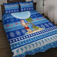 Fiji Christmas Quilt Bed Set Santa Claus Surf Marau Na Kerisimasi LT05 - Polynesian Pride