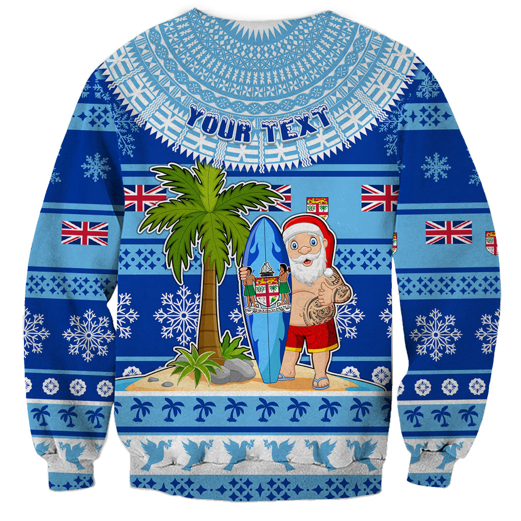 Personalized Fiji Christmas Sweatshirt Santa Claus Surf Marau Na Kerisimasi LT05 - Polynesian Pride