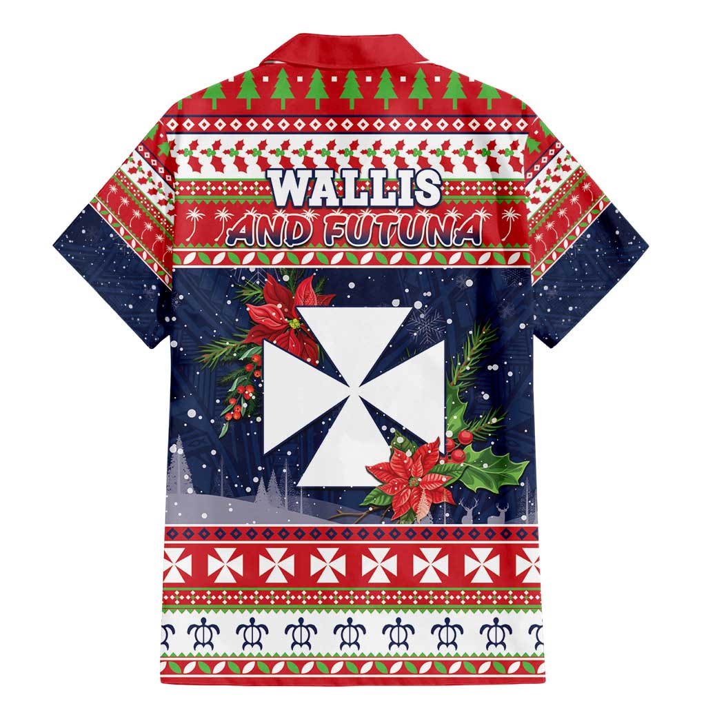 Wallis and Futuna Christmas Family Matching Mermaid Dress and Hawaiian Shirt Poinsettia Joyeux Noel