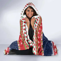 Wallis and Futuna Christmas Hooded Blanket Poinsettia Joyeux Noel