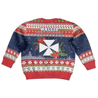 Wallis and Futuna Christmas Kid Ugly Christmas Sweater Poinsettia Joyeux Noel LT05 - Polynesian Pride