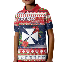 Wallis and Futuna Christmas Kid Polo Shirt Poinsettia Joyeux Noel LT05 Kid Red - Polynesian Pride