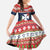 Wallis and Futuna Christmas Kid Short Sleeve Dress Poinsettia Joyeux Noel