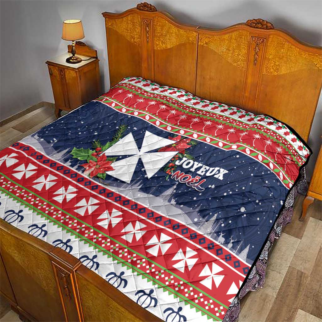 Wallis and Futuna Christmas Quilt Poinsettia Joyeux Noel LT05 - Polynesian Pride