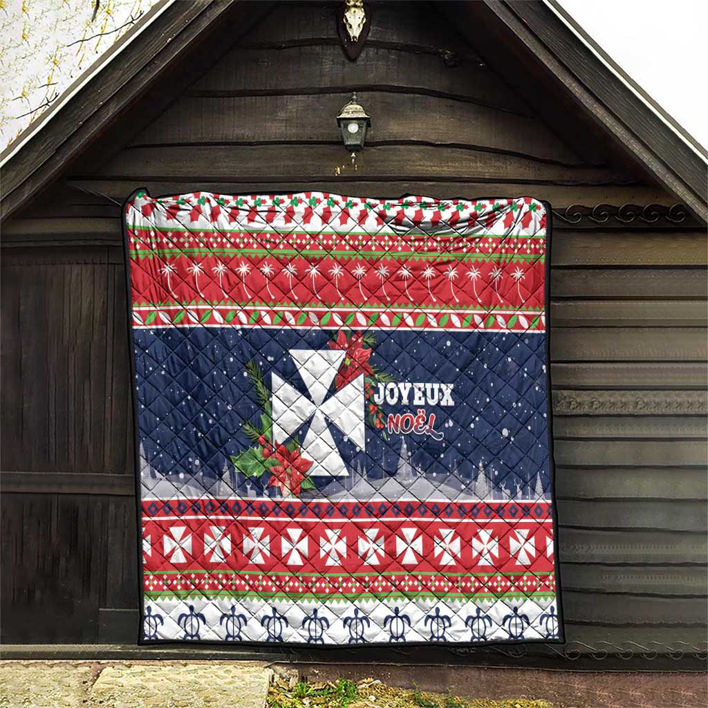 Wallis and Futuna Christmas Quilt Poinsettia Joyeux Noel LT05 - Polynesian Pride