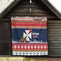 Wallis and Futuna Christmas Quilt Poinsettia Joyeux Noel LT05 - Polynesian Pride