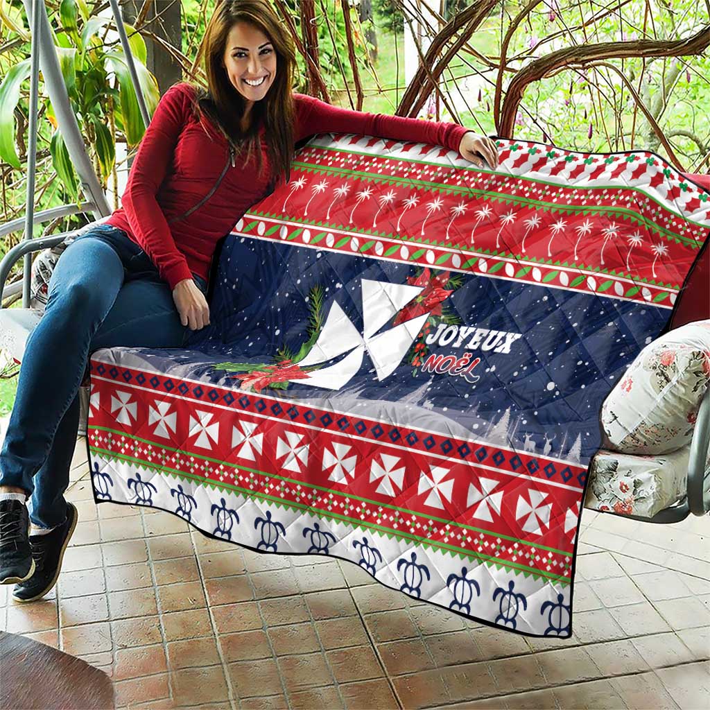 Wallis and Futuna Christmas Quilt Poinsettia Joyeux Noel LT05 - Polynesian Pride