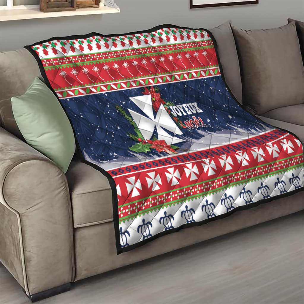 Wallis and Futuna Christmas Quilt Poinsettia Joyeux Noel LT05 - Polynesian Pride