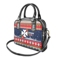 Wallis and Futuna Christmas Shoulder Handbag Poinsettia Joyeux Noel