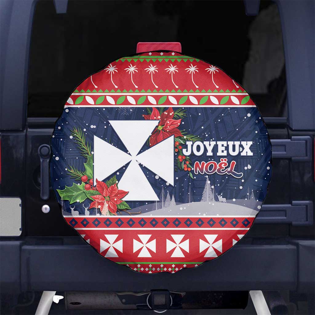 Wallis and Futuna Christmas Spare Tire Cover Poinsettia Joyeux Noel