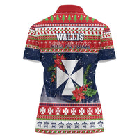 Wallis and Futuna Christmas Women Polo Shirt Poinsettia Joyeux Noel