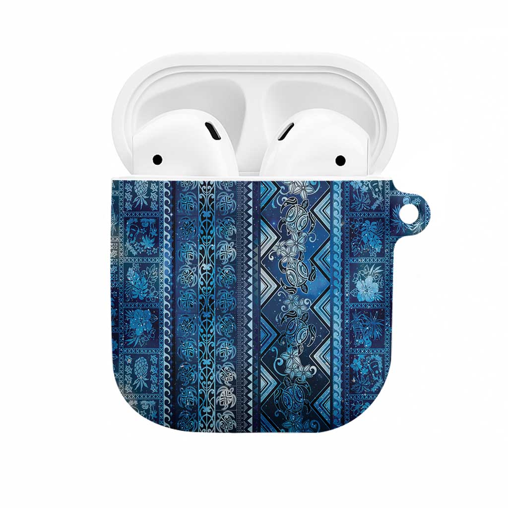 Hawaii Makahiki Turtle AirPods Case Galaxy Tapa Pattern - Polynesian Pride