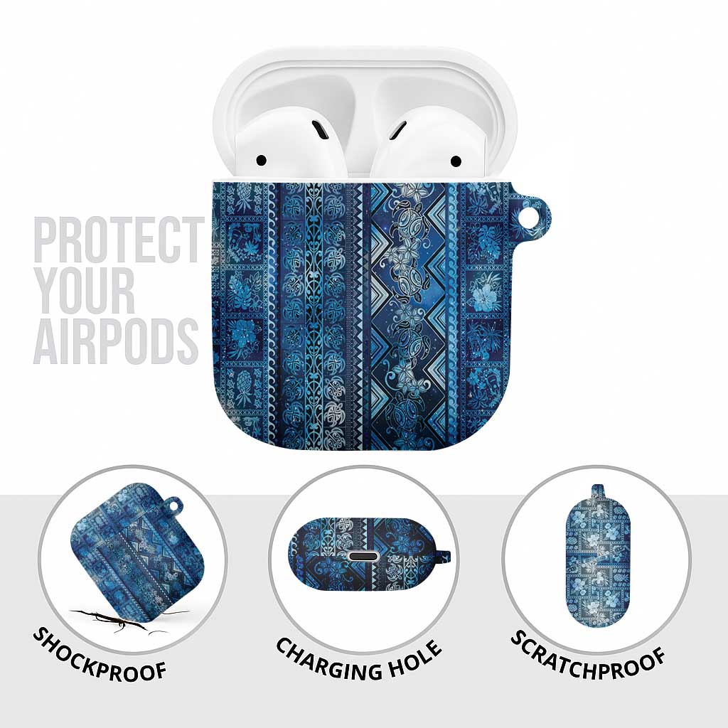 Hawaii Makahiki Turtle AirPods Case Galaxy Tapa Pattern - Polynesian Pride