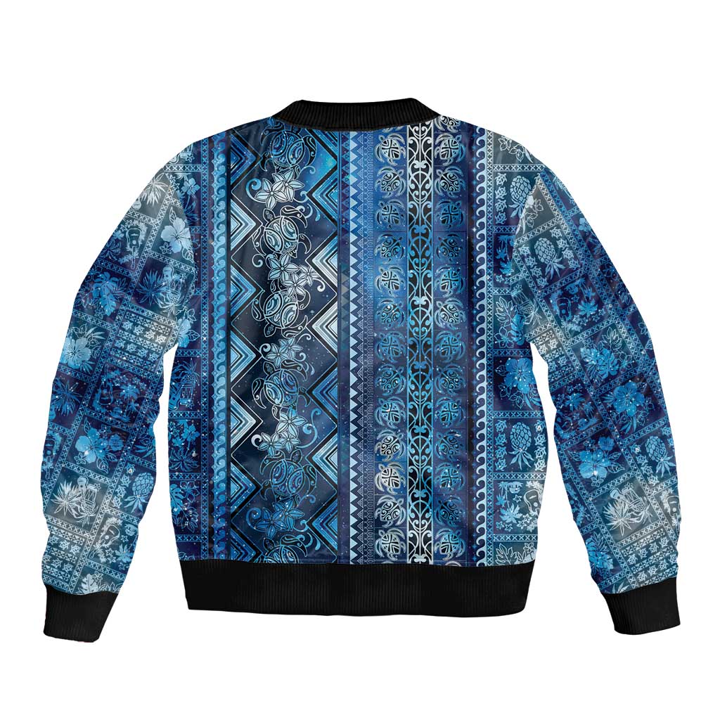 Hawaii Makahiki Turtle Bomber Jacket Galaxy Tapa Pattern LT05 - Polynesian Pride