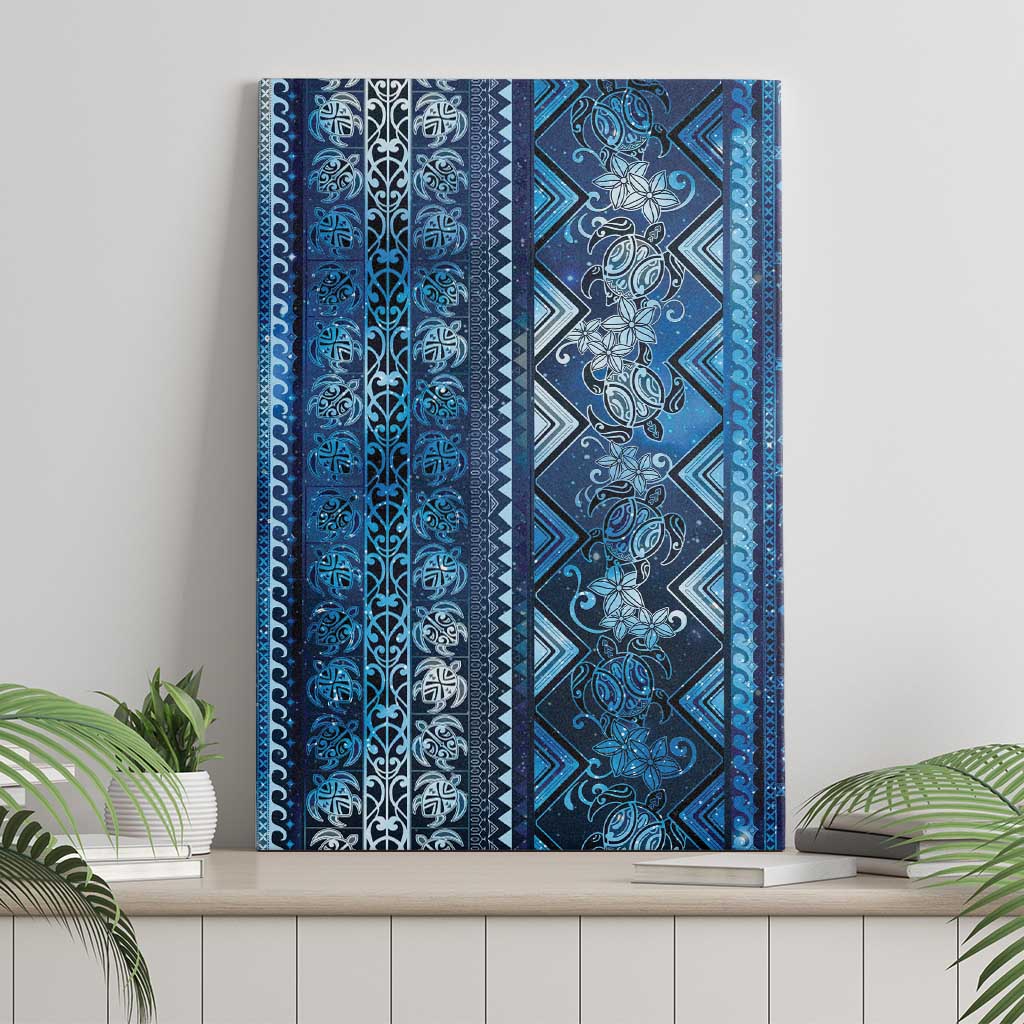 Hawaii Makahiki Turtle Canvas Wall Art Galaxy Tapa Pattern LT05 - Polynesian Pride