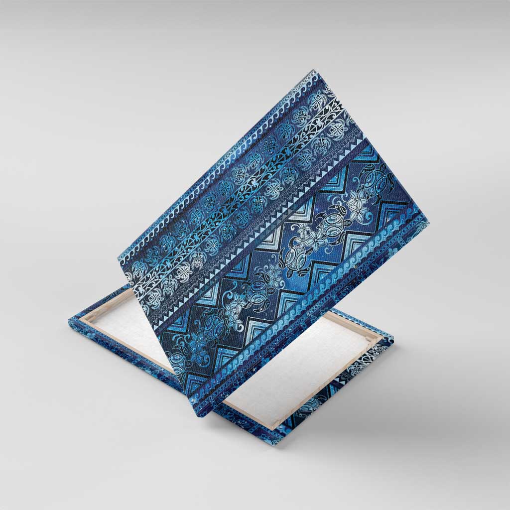 Hawaii Makahiki Turtle Canvas Wall Art Galaxy Tapa Pattern LT05 With Frame Galaxy - Polynesian Pride