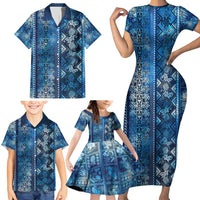 Hawaii Makahiki Turtle Family Matching Short Sleeve Bodycon Dress and Hawaiian Shirt Galaxy Tapa Pattern LT05 - Polynesian Pride