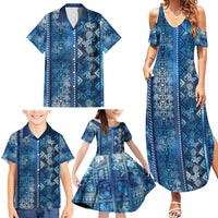 Hawaii Makahiki Turtle Family Matching Summer Maxi Dress and Hawaiian Shirt Galaxy Tapa Pattern - Polynesian Pride