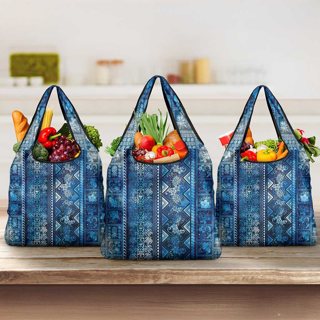 Hawaii Makahiki Turtle Grocery Bag Galaxy Tapa Pattern - Polynesian Pride