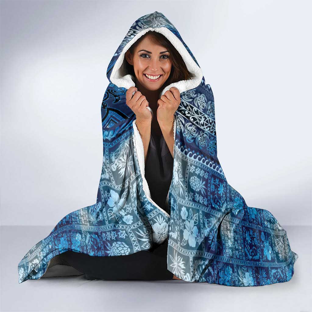 Hawaii Makahiki Turtle Hooded Blanket Galaxy Tapa Pattern LT05 - Polynesian Pride