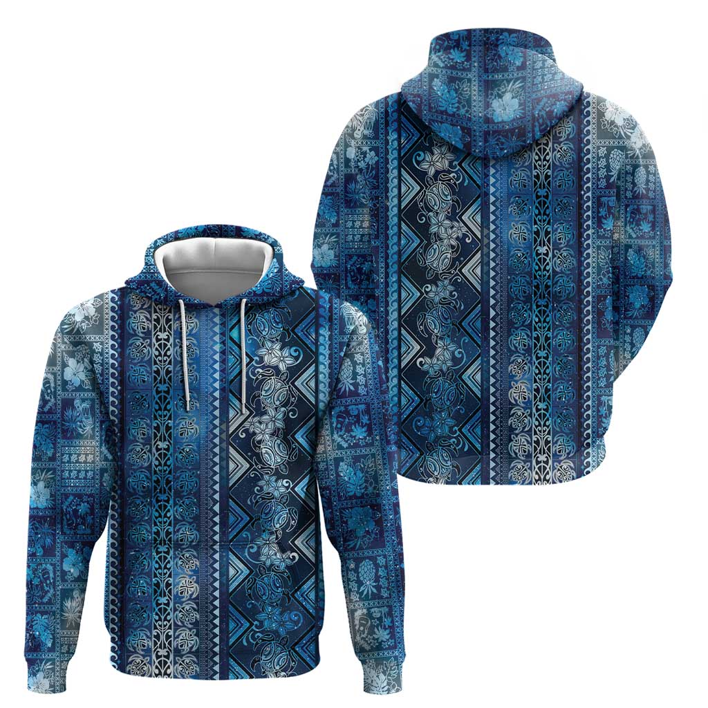 Hawaii Makahiki Turtle Hoodie Galaxy Tapa Pattern - Polynesian Pride