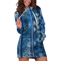 Hawaii Makahiki Turtle Hoodie Dress Galaxy Tapa Pattern - Polynesian Pride