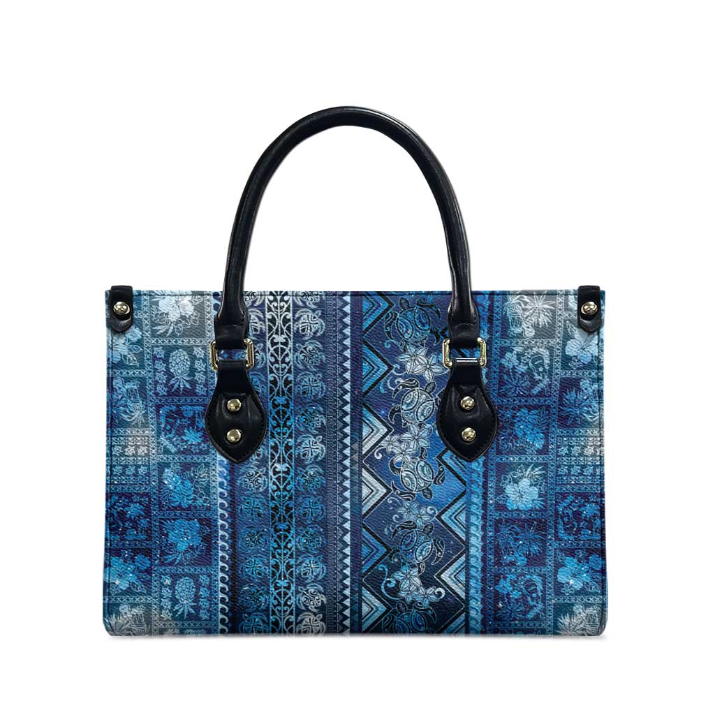 Hawaii Makahiki Turtle Leather Bag Galaxy Tapa Pattern - Polynesian Pride