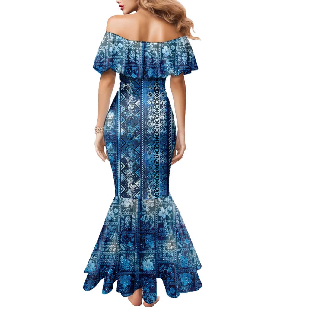 Hawaii Makahiki Turtle Mermaid Dress Galaxy Tapa Pattern LT05 - Polynesian Pride