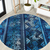 Hawaii Makahiki Turtle Round Carpet Galaxy Tapa Pattern LT05 Galaxy - Polynesian Pride