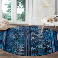 Hawaii Makahiki Turtle Round Carpet Galaxy Tapa Pattern LT05 - Polynesian Pride