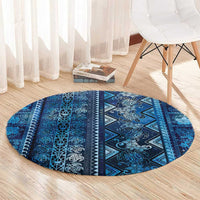Hawaii Makahiki Turtle Round Carpet Galaxy Tapa Pattern LT05 - Polynesian Pride