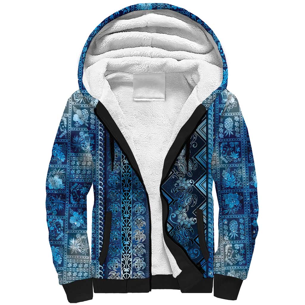 Hawaii Makahiki Turtle Sherpa Hoodie Galaxy Tapa Pattern LT05 Unisex Galaxy - Polynesian Pride