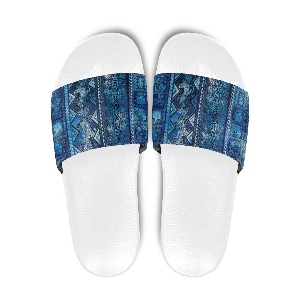 Hawaii Makahiki Turtle Slide Sandals Galaxy Tapa Pattern LT05 Galaxy - Polynesian Pride