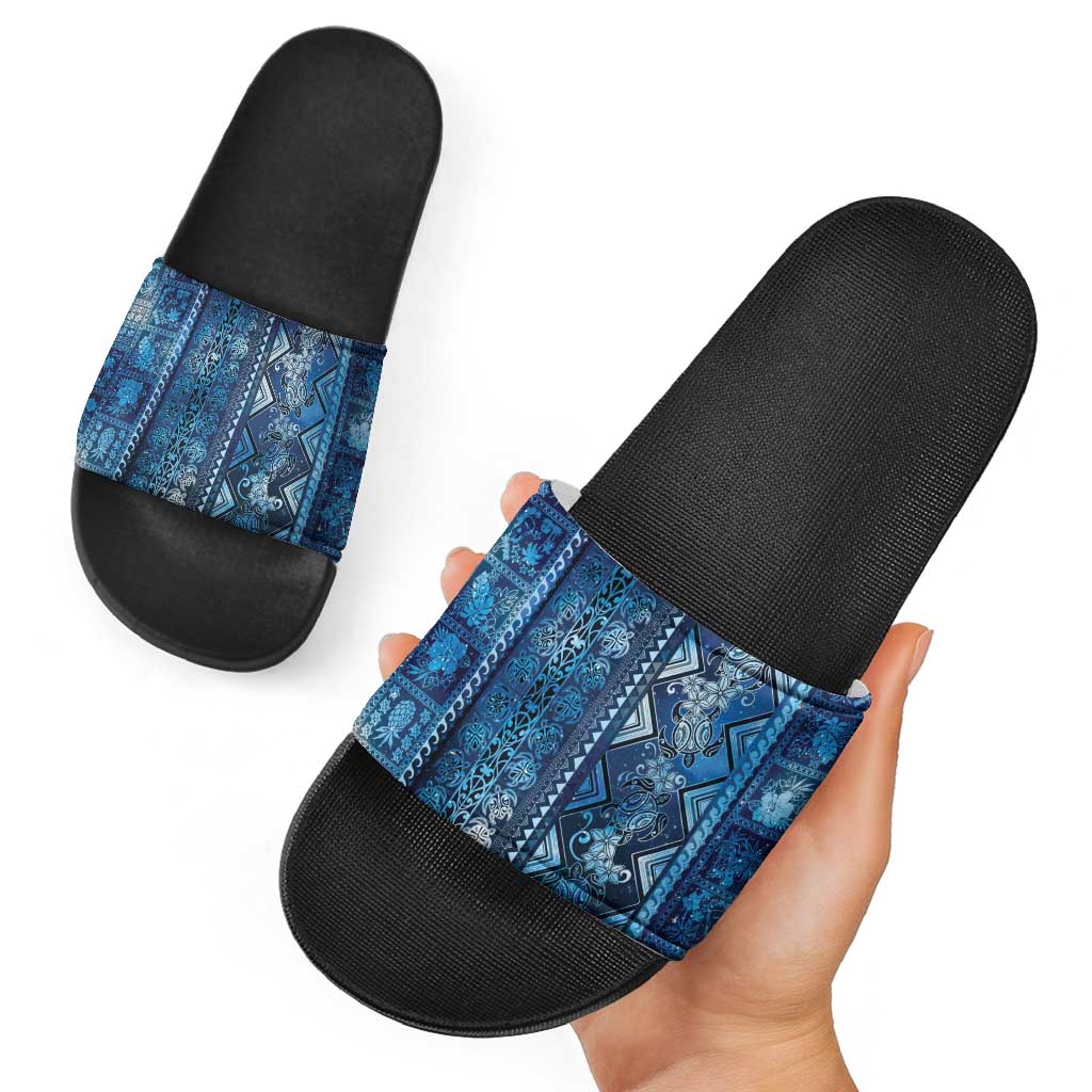 Hawaii Makahiki Turtle Slide Sandals Galaxy Tapa Pattern LT05 - Polynesian Pride