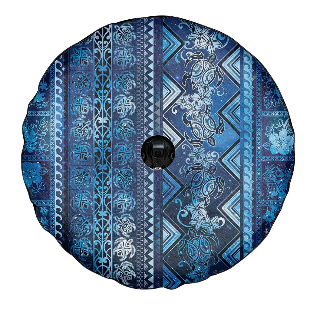 Hawaii Makahiki Turtle Spare Tire Cover Galaxy Tapa Pattern - Polynesian Pride