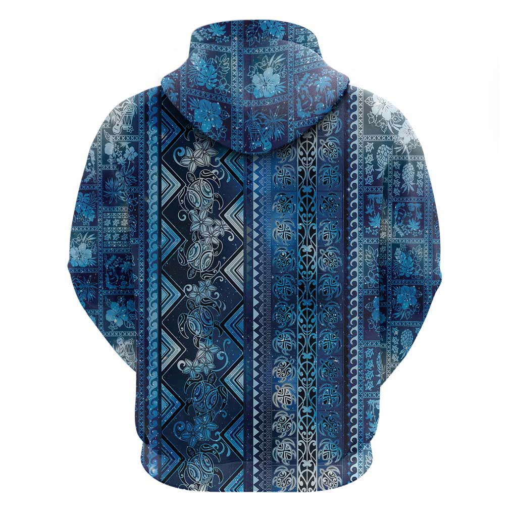 Hawaii Makahiki Turtle Zip Hoodie Galaxy Tapa Pattern LT05 - Polynesian Pride