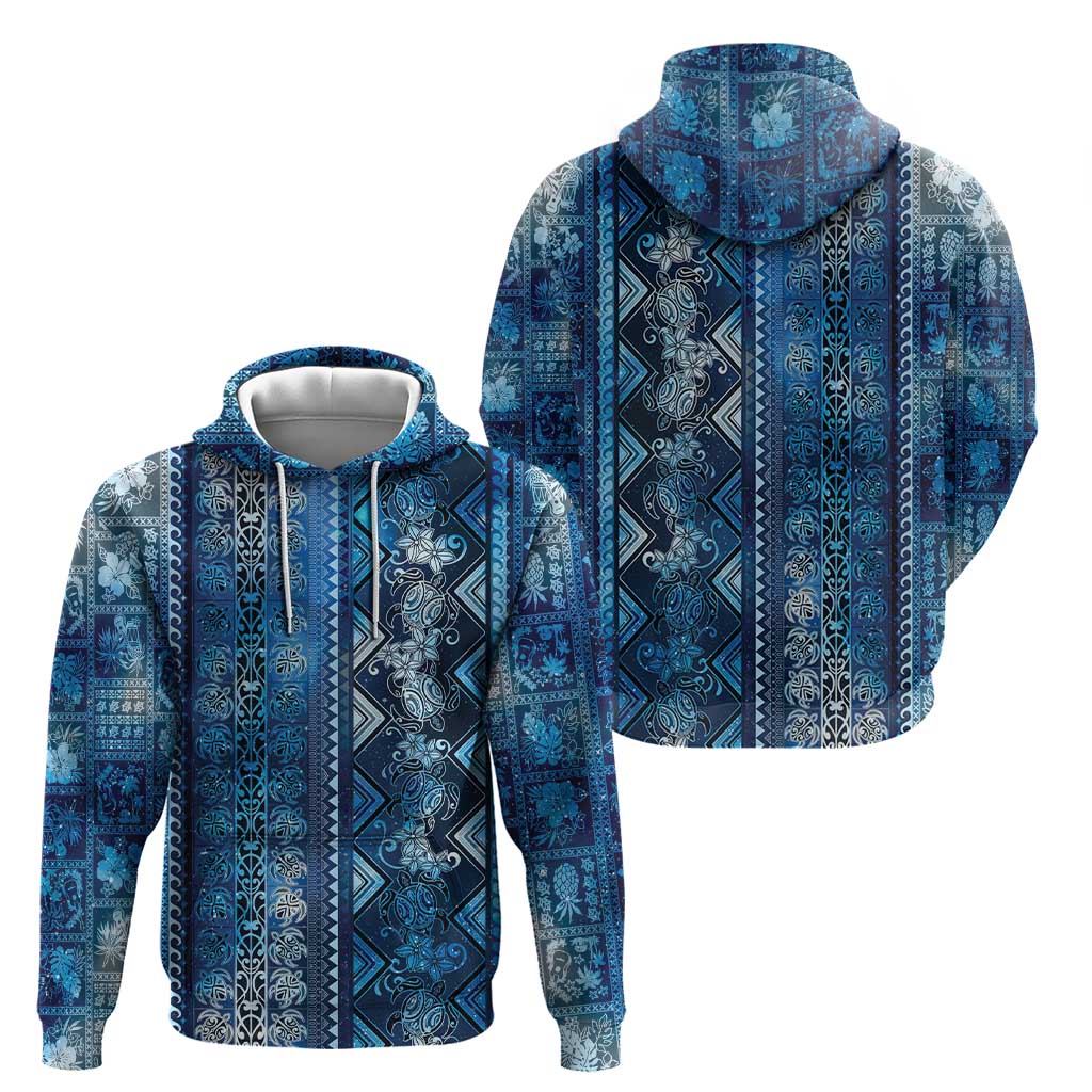 Hawaii Makahiki Turtle Zip Hoodie Galaxy Tapa Pattern LT05 - Polynesian Pride