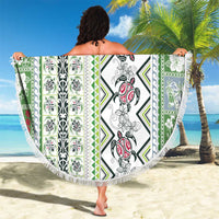 Hawaii Makahiki Turtle Beach Blanket Green Tapa Pattern LT05 - Polynesian Pride