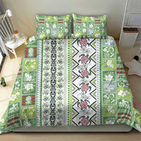 Hawaii Makahiki Turtle Bedding Set Green Tapa Pattern - Polynesian Pride