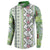 Hawaii Makahiki Turtle Button Sweatshirt Green Tapa Pattern - Polynesian Pride