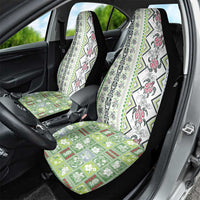 Hawaii Makahiki Turtle Car Seat Cover Green Tapa Pattern - Polynesian Pride