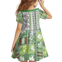 Hawaii Makahiki Turtle Family Matching Tank Maxi Dress and Hawaiian Shirt Green Tapa Pattern LT05 - Polynesian Pride