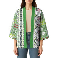 Hawaii Makahiki Turtle Kimono Green Tapa Pattern - Polynesian Pride