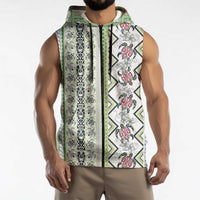 Hawaii Makahiki Turtle Sleeveless Zip Hoodie Green Tapa Pattern LT05 - Polynesian Pride