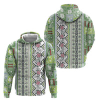 Hawaii Makahiki Turtle Zip Hoodie Green Tapa Pattern LT05 - Polynesian Pride