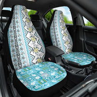 Hawaii Makahiki Turtle Car Seat Cover Blue Tapa Pattern - Polynesian Pride