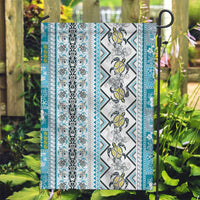 Hawaii Makahiki Turtle Garden Flag Blue Tapa Pattern - Polynesian Pride
