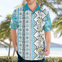 Hawaii Makahiki Turtle Hawaiian Shirt Blue Tapa Pattern - Polynesian Pride