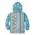 Hawaii Makahiki Turtle Kid Hoodie Blue Tapa Pattern - Polynesian Pride