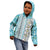 Hawaii Makahiki Turtle Kid Hoodie Blue Tapa Pattern - Polynesian Pride